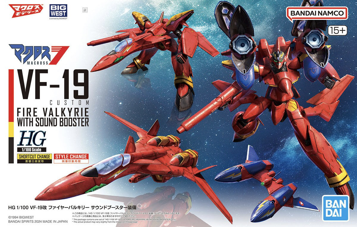 BANDAI Hobby HG 1/100 VF-19 CUSTOM FIRE VALKYRIE WITH SOUND BOOSTER(4573102663153)