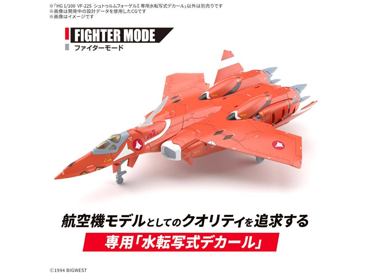HG 1/100 VF-22S STURMVOGEL Ⅱ WATER DECALS | 4573102683250