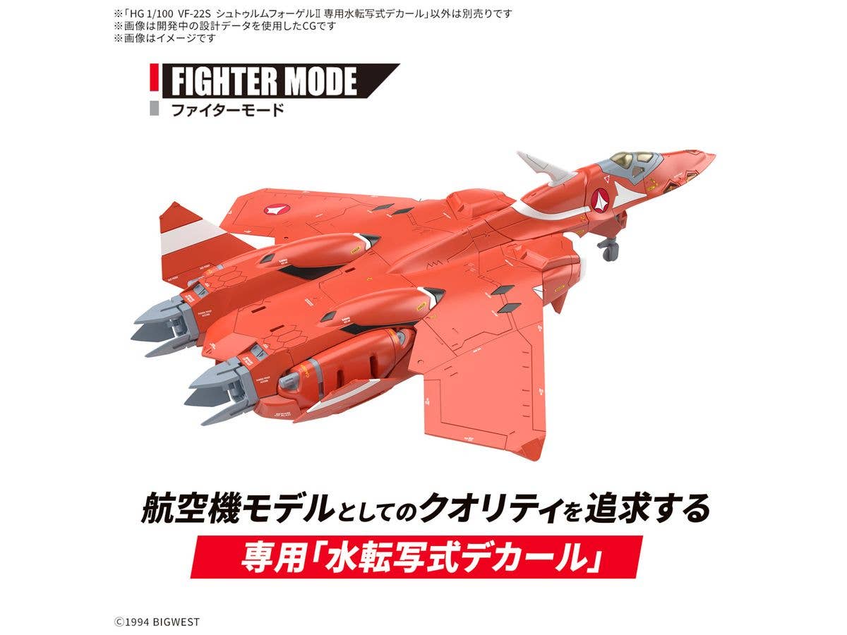 HG 1/100 VF-22S STURMVOGEL Ⅱ WATER DECALS | 4573102683250