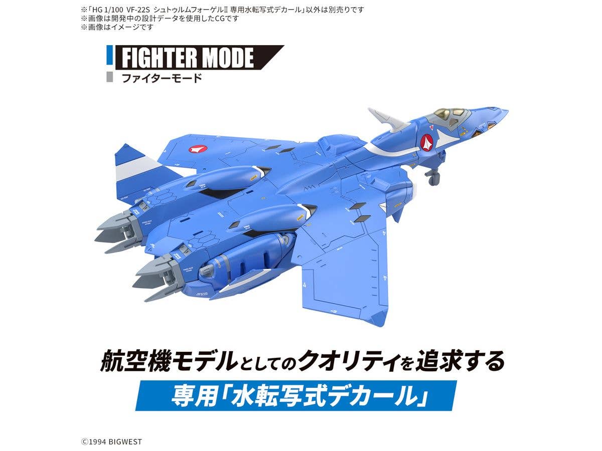 HG 1/100 VF-22S STURMVOGEL Ⅱ WATER DECALS | 4573102683250