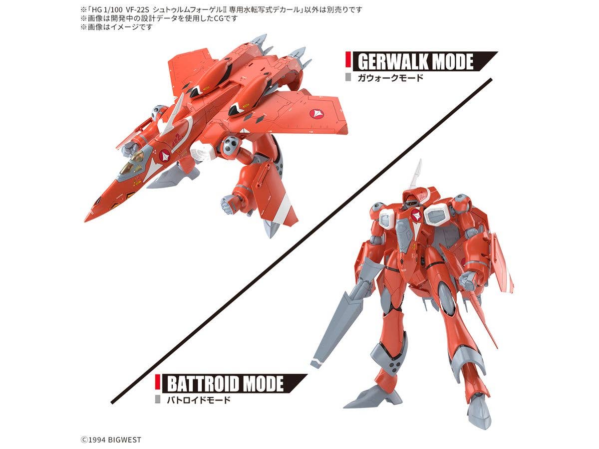 HG 1/100 VF-22S STURMVOGEL Ⅱ WATER DECALS | 4573102683250