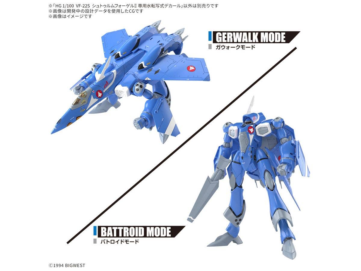 HG 1/100 VF-22S STURMVOGEL Ⅱ WATER DECALS | 4573102683250