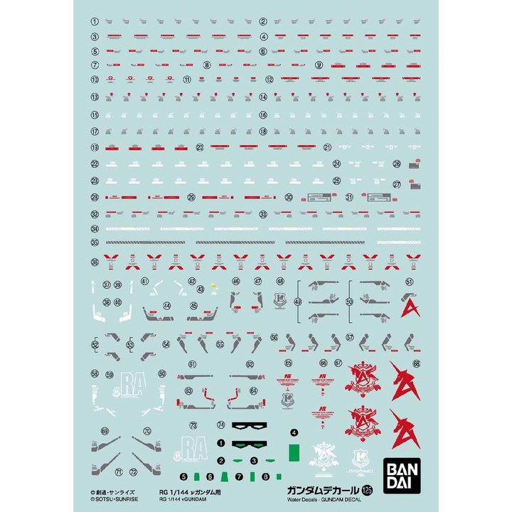 GUNDAM DECAL125 RG 1/144 vGUNDAM | 4573102619891