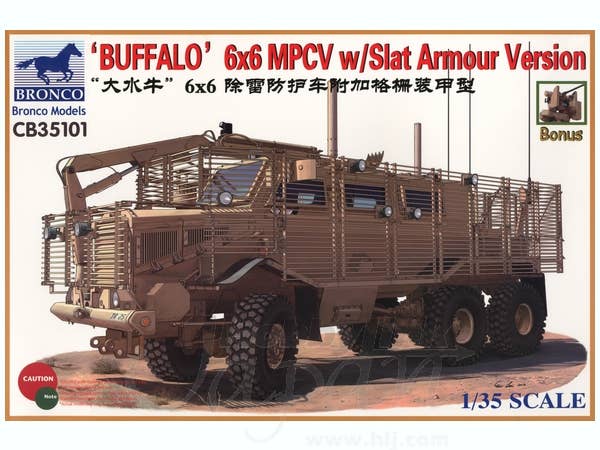 Bronco Models 1/35 Buffalo 6x6 MPCV w/ Slat Armour Version Armoured Car | 4544032691257