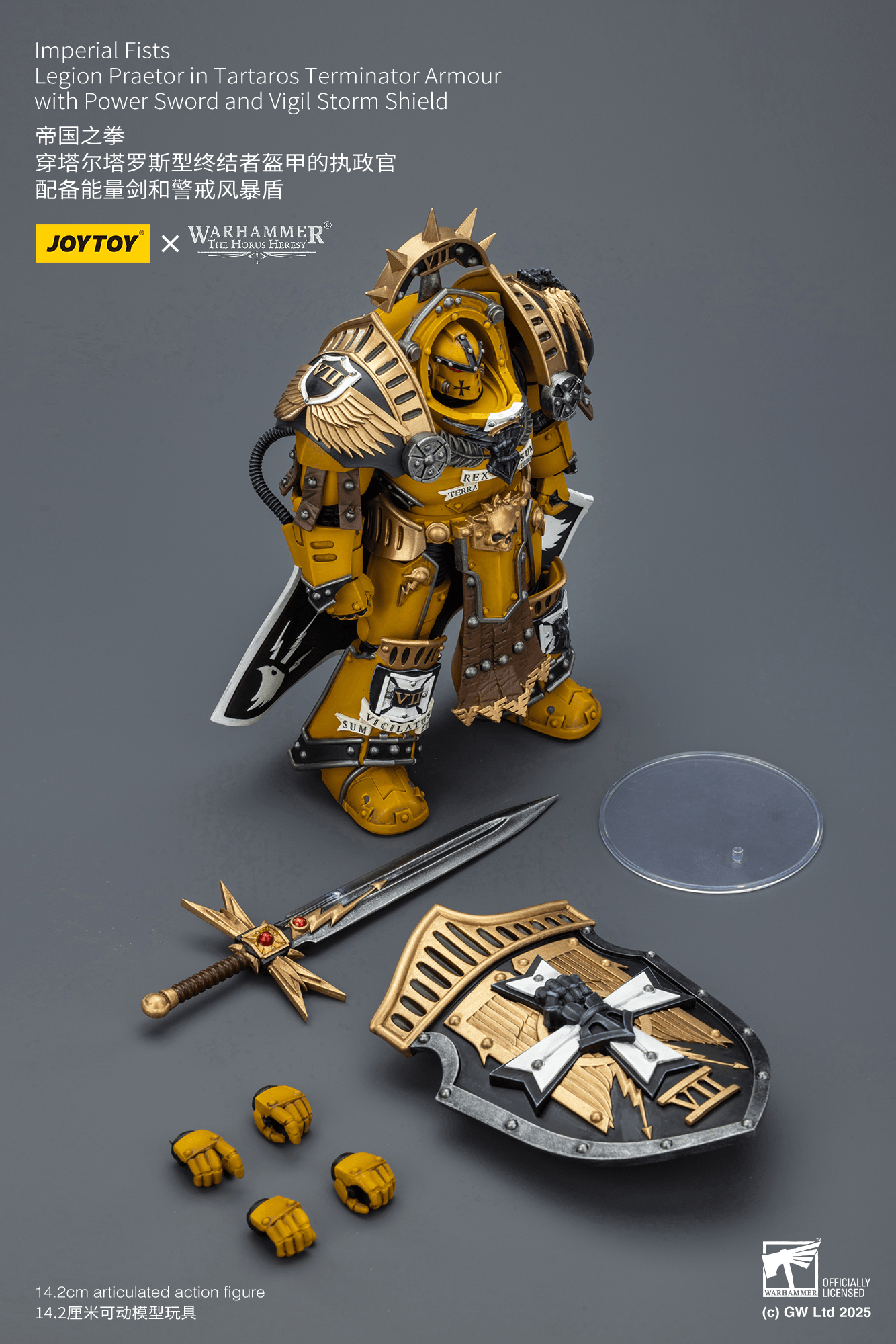Imperial Fists Legion Praetor in Tartaros Terminator Armour with Power Sword and Vigil Storm Shield | 6927054403295