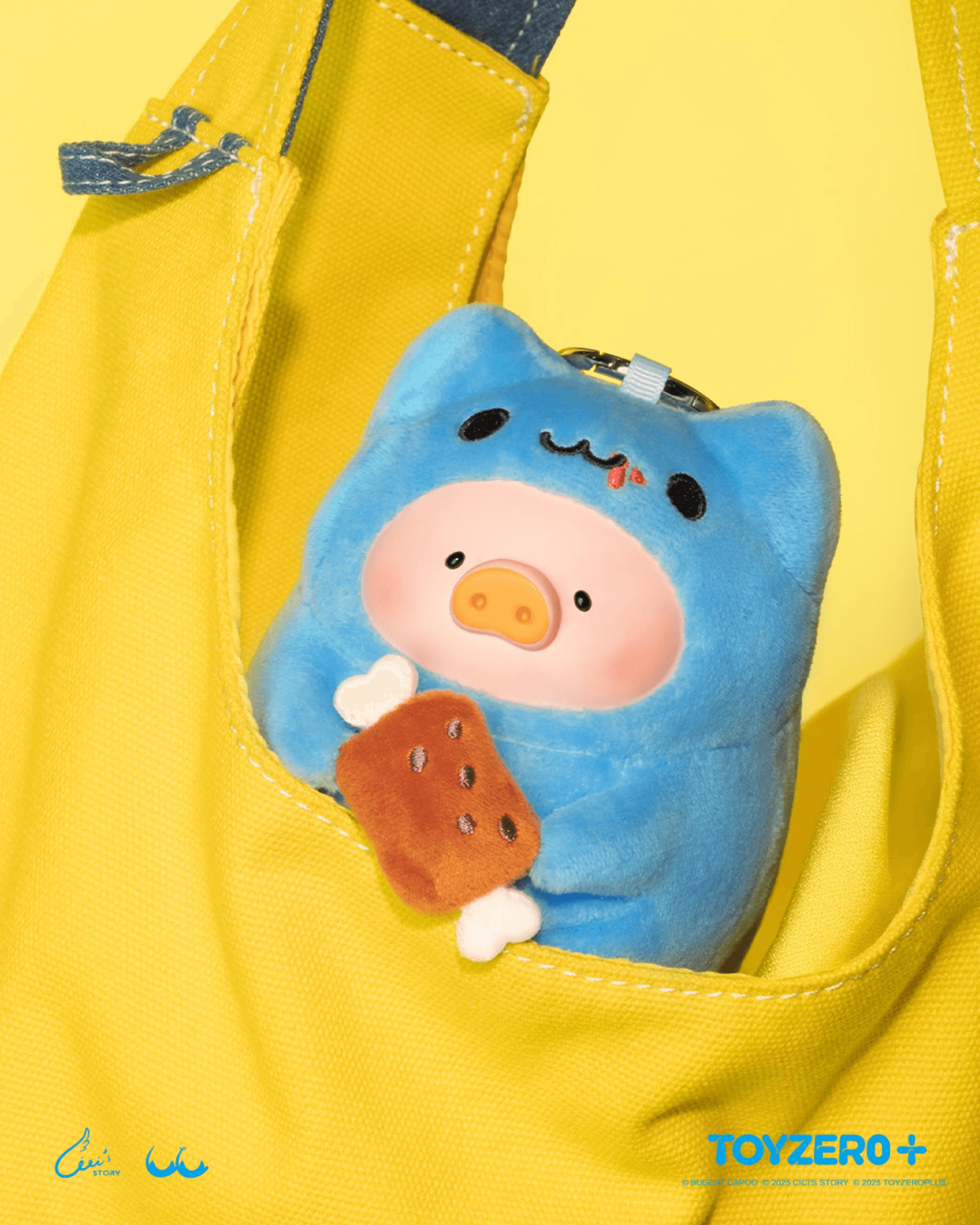 LuLu the Piggy x Capoo - Foodie Lu PVC Face Plush Keychain | 6978531761216