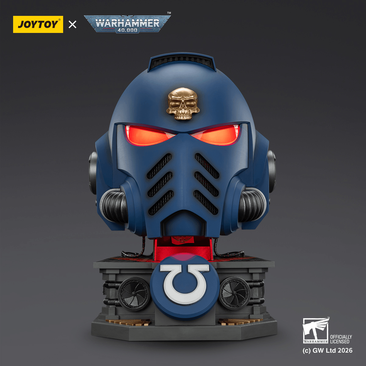 Ultramarines Captain MkX Helmet &amp; Display Stand | 6927054403745