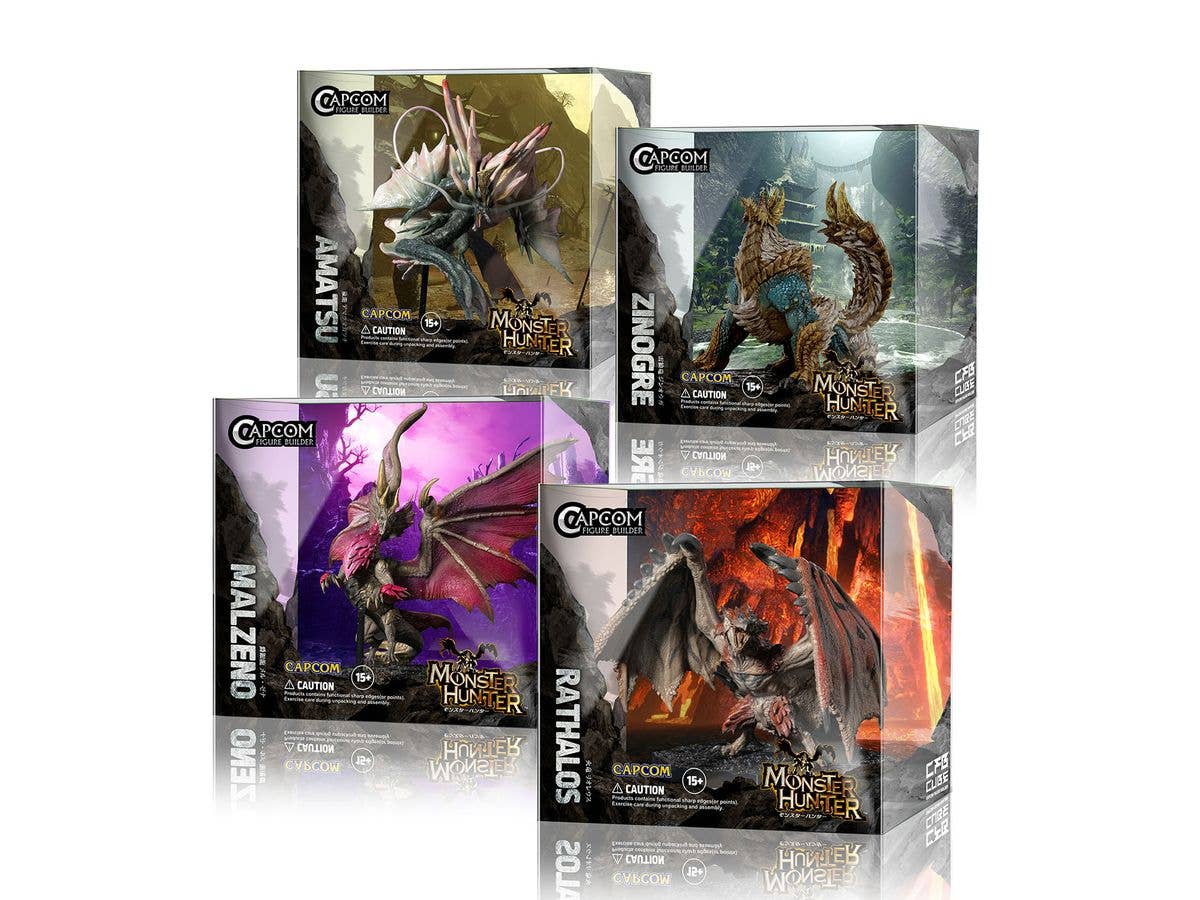CAPCOM CAPCOM FIGURE BUILDER CUBE MONSTER HUNTER (Rathalos/Zinogre/ Malzeno/Amatsu) (Box of 4) | 4976219124980