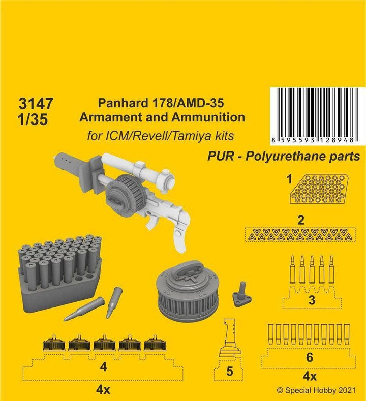 CMK 1/35 Panhard 178/AMD-35 Armament and Ammunition (ICM/Revell Tamiya kits) | 8595593128948