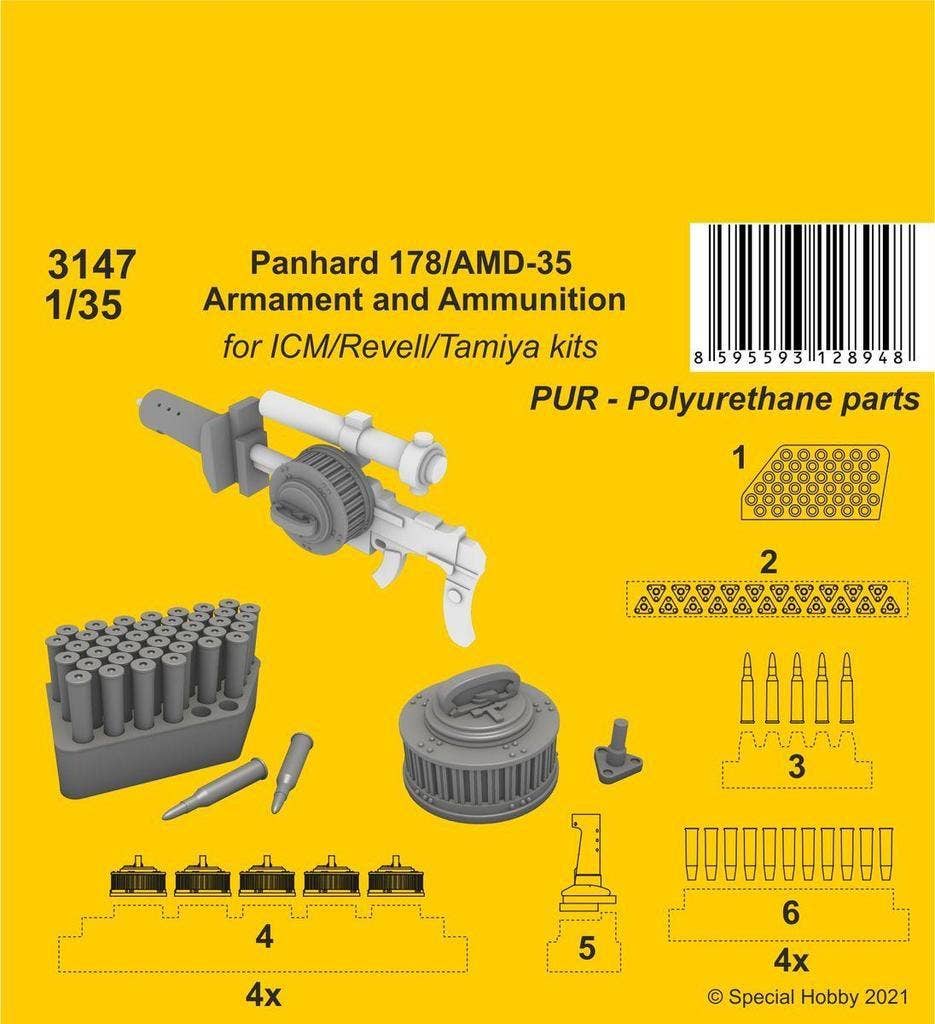 CMK 1/35 Panhard 178/AMD-35 Armament and Ammunition (ICM/Revell Tamiya kits) | 8595593128948