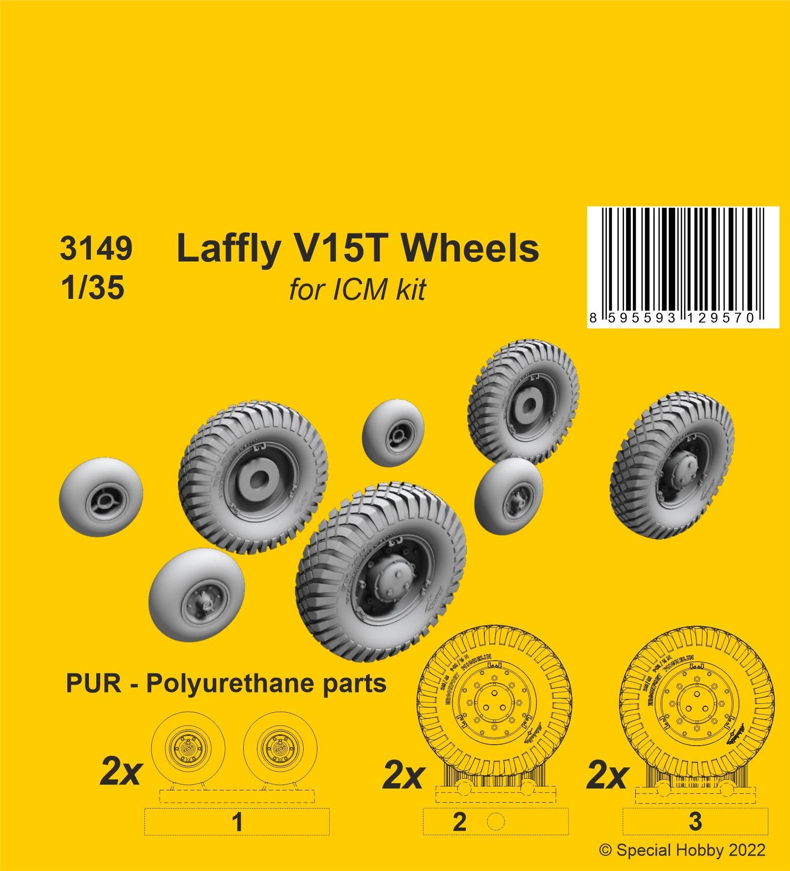 CMK 1/35 Laffly V15T Wheels / for ICM kit | 8595593129570