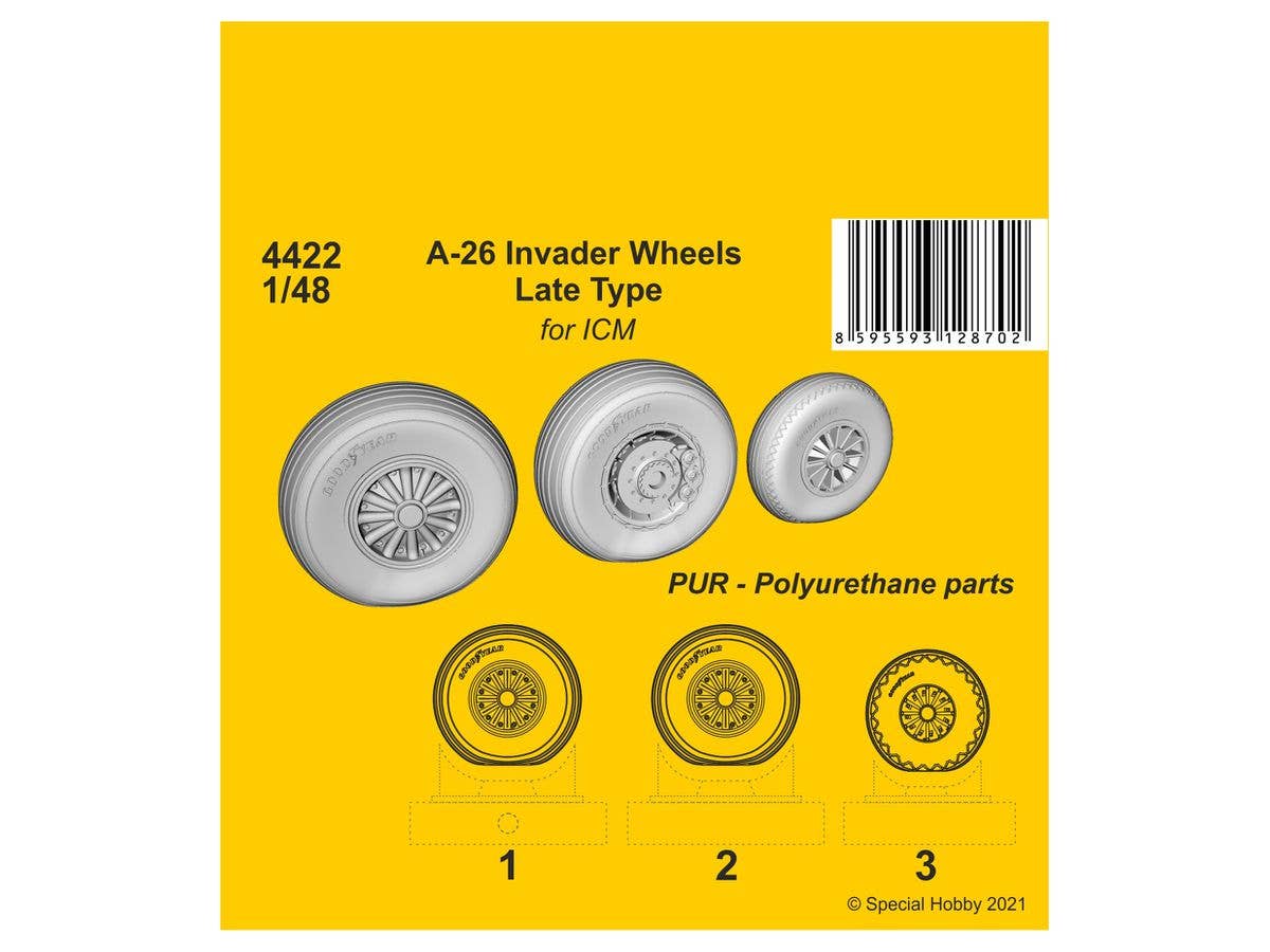 CMK 1/48 A-26 Invader Wheels Late Type / for ICM kit | 8595593128702