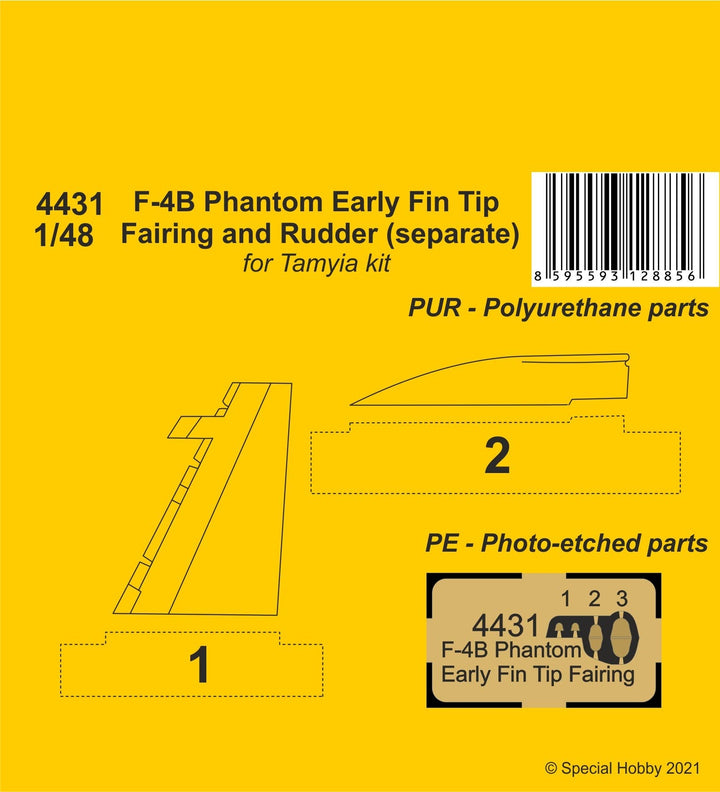 CMK 1/48 F-4B Phantom Early Fin Tip Fairing and Rudder (separate) | 8595593128856