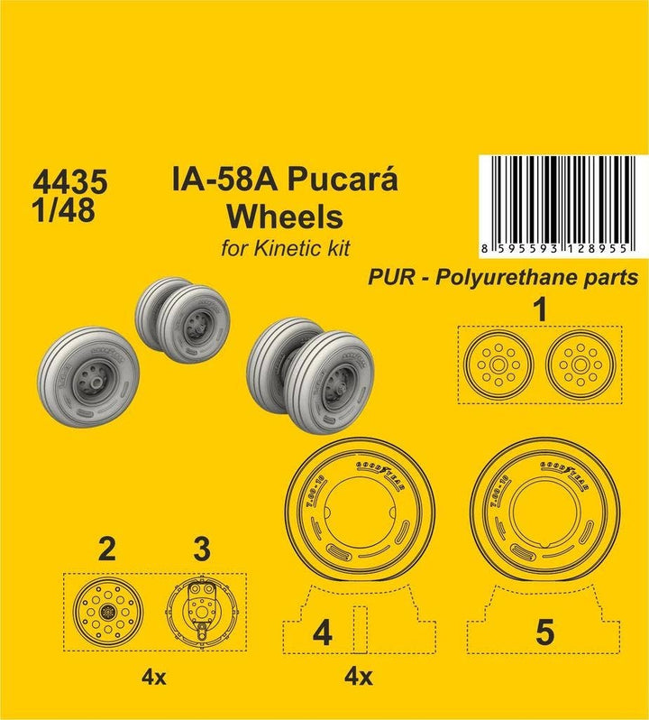 CMK 1/48 IA-58A Pucara Wheels (Kinetic kit) | 8595593128955