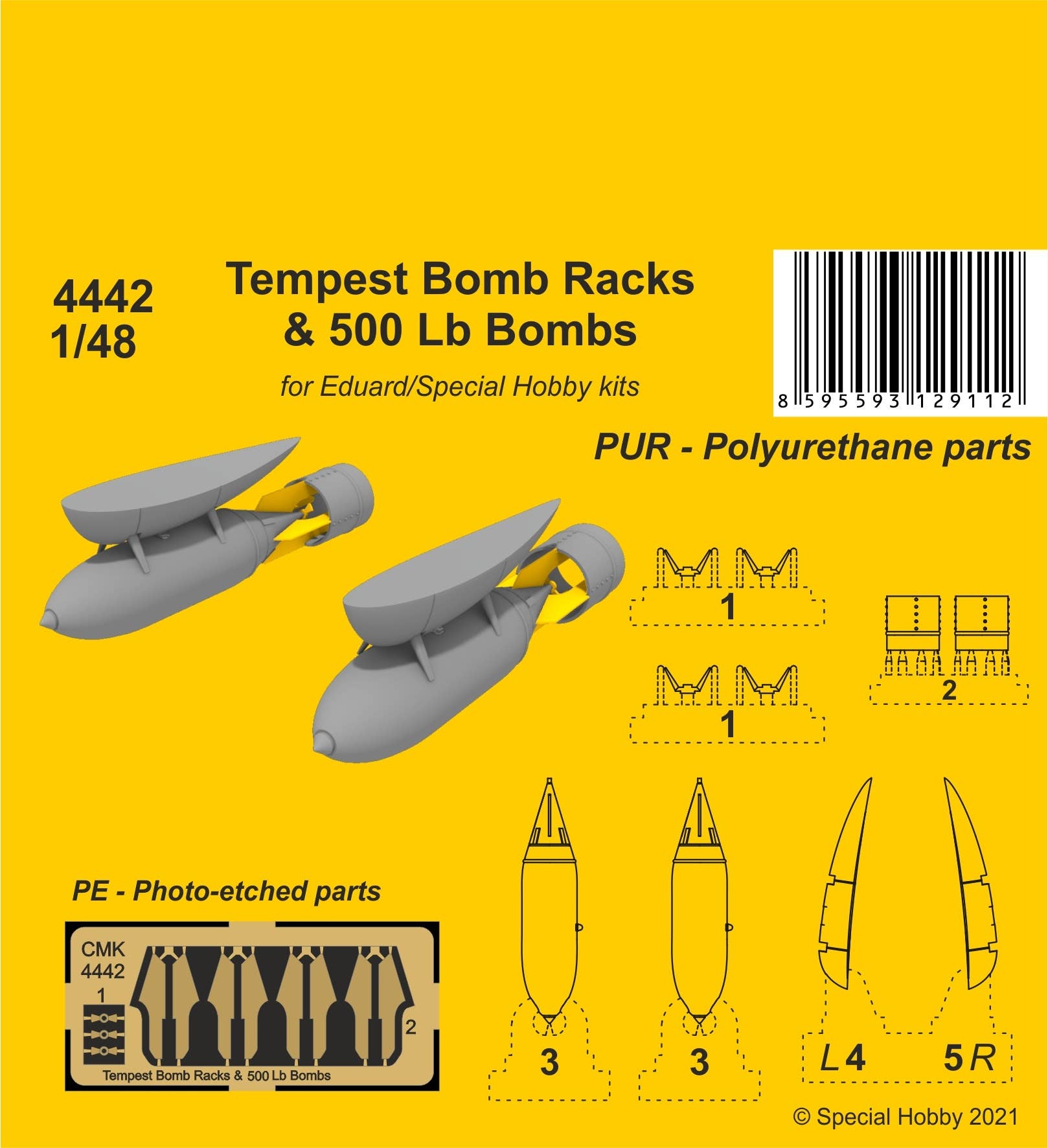 CMK 1/48 Tempest Bomb Racks & 500 LB Bombs | 8595593129112