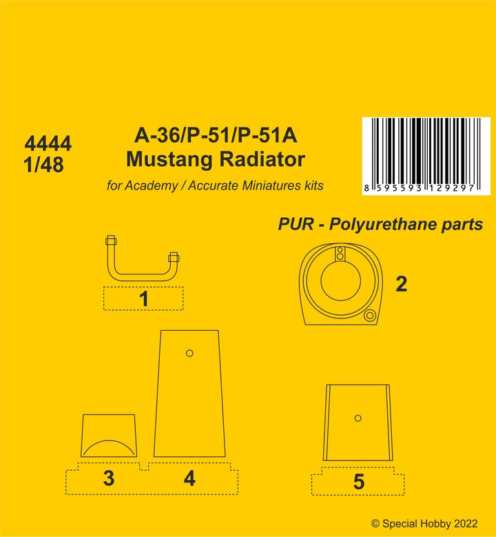 CMK 1/48 A-36 Apache / P-51 / P-51A Mustang Radiator for Academy / Accurate Miniatures Kit | 8595593129297