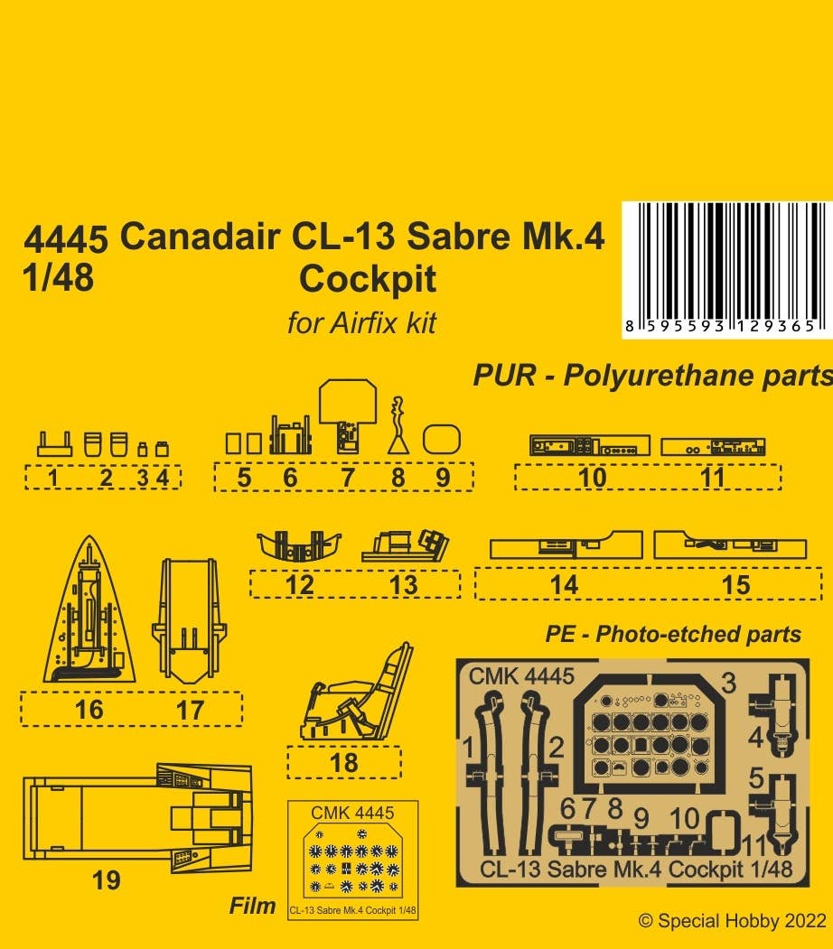 CMK 1/48 Canadair CL-13 Sabre Mk.4 Cockpit | 8595593129365