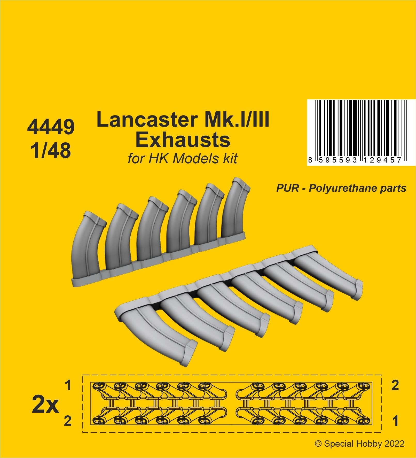 CMK 1/48 Lancaster Mk.I/III Exhausts for HK Models kit | 8595593129457