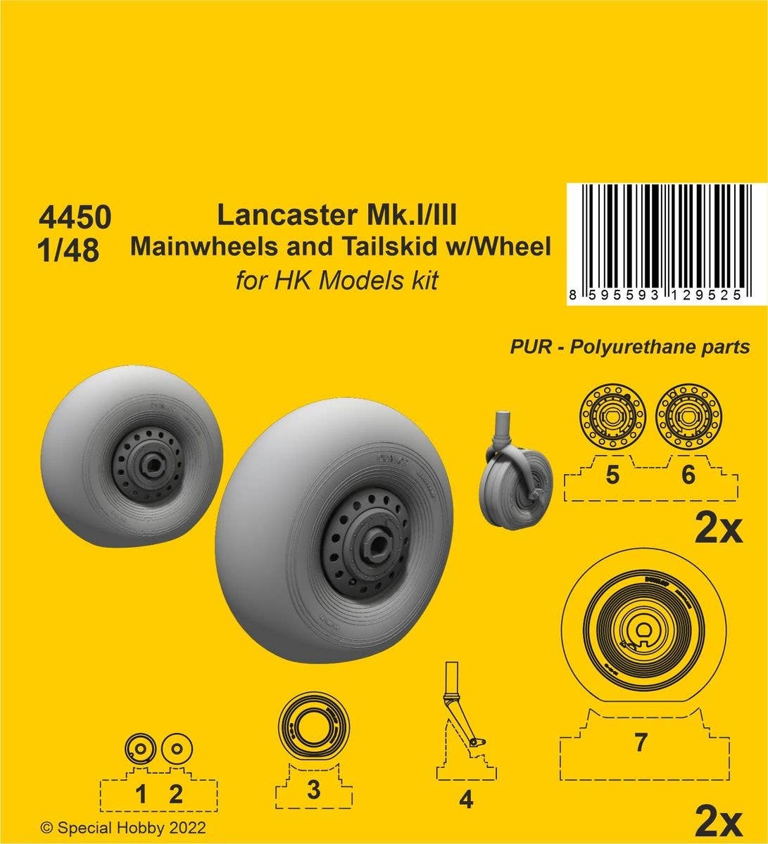 CMK 1/48 Lancaster Mk.I/III Mainwheels and Tailwheel w/Leg | 8595593129525