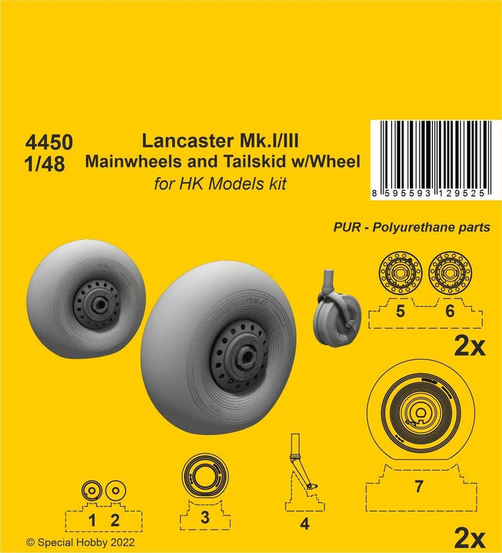 CMK 1/48 Lancaster Mk.I/III Mainwheels and Tailwheel w/Leg | 8595593129525