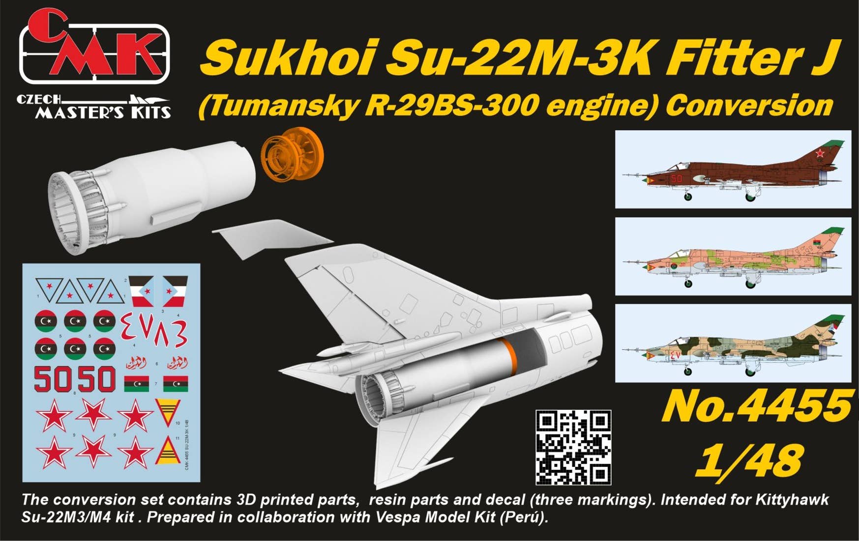CMK 1/48 Sukhoi Su-22M-3K Fitter J (Tumansky R-29BS-300 Engine) Conversion | 8595593129846