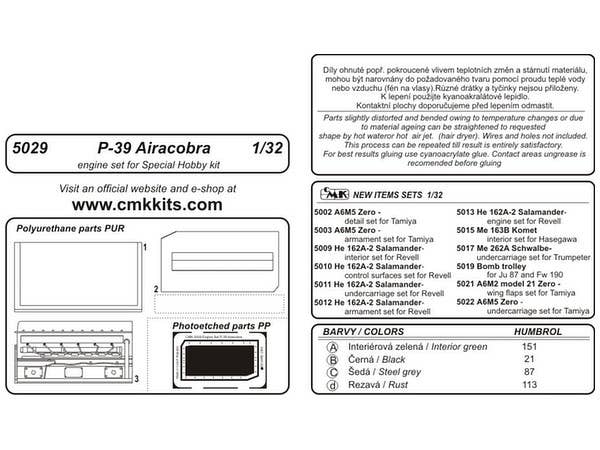 CMK 1/32 P-39 Airacobra Engine Set for CMK Kits | 8595593106090