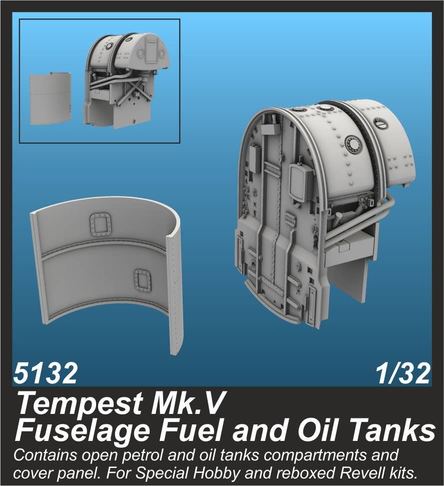 CMK 1/32 Tempest Mk.V Fuselage Fuel and Oil Tanks | 8595593128276