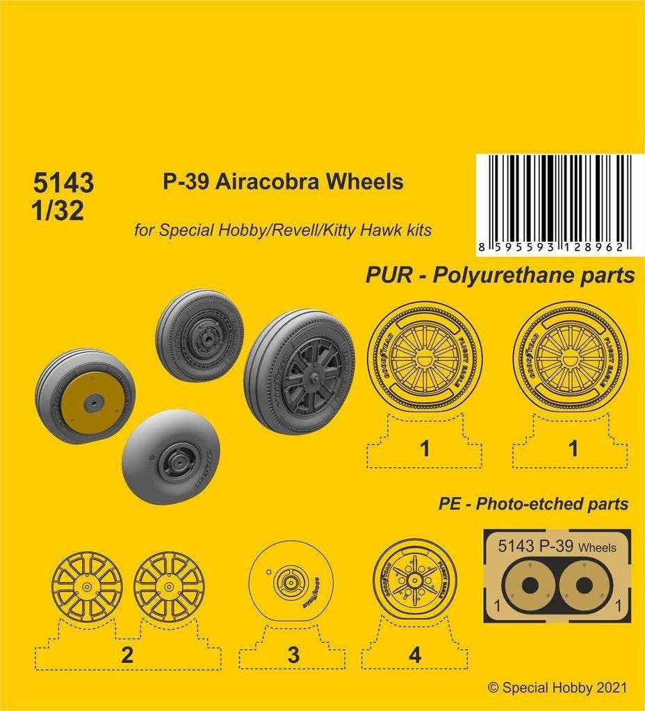 CMK 1/32 P-39 Airacobra Wheels (Special Hobby/Revell/Kitty Hawk kits) | 8595593128962