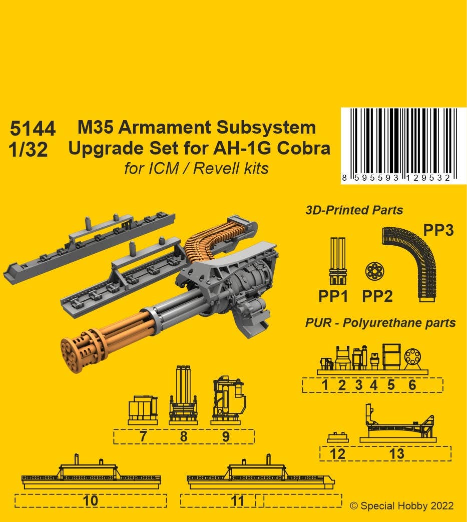 CMK 1/32 M35 Armament Subsystem Upgrade Set for AH-1G Cobra for ICM and Revell kits | 8595593129532