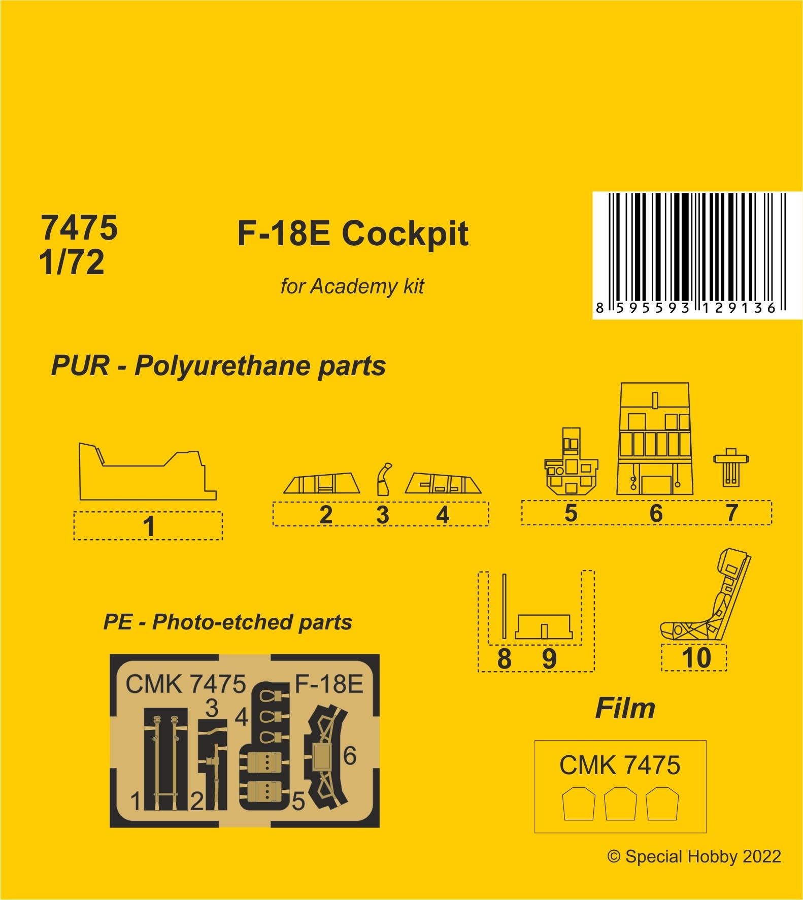 CMK 1/72 F-18E Hornet Cockpit | 8595593129136