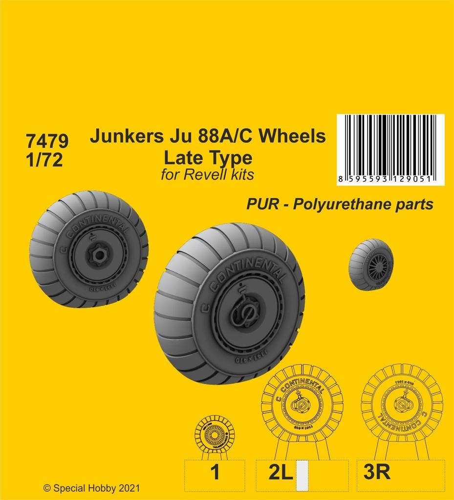 CMK 1/72 Junkers Ju 88A/C Wheels Late Type | 8595593129051