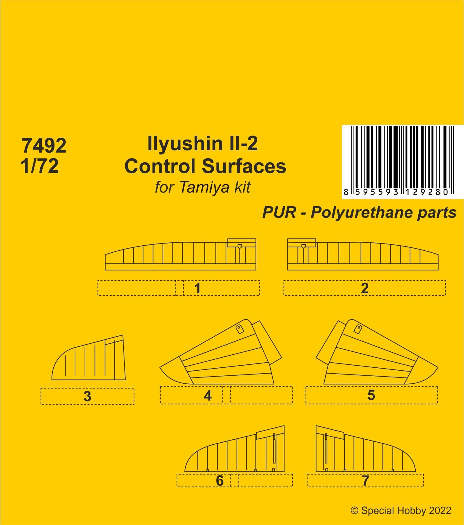 CMK 1/72 Ilyushin Il-2 Control Surfaces for Tamiya Kit | 8595593129280
