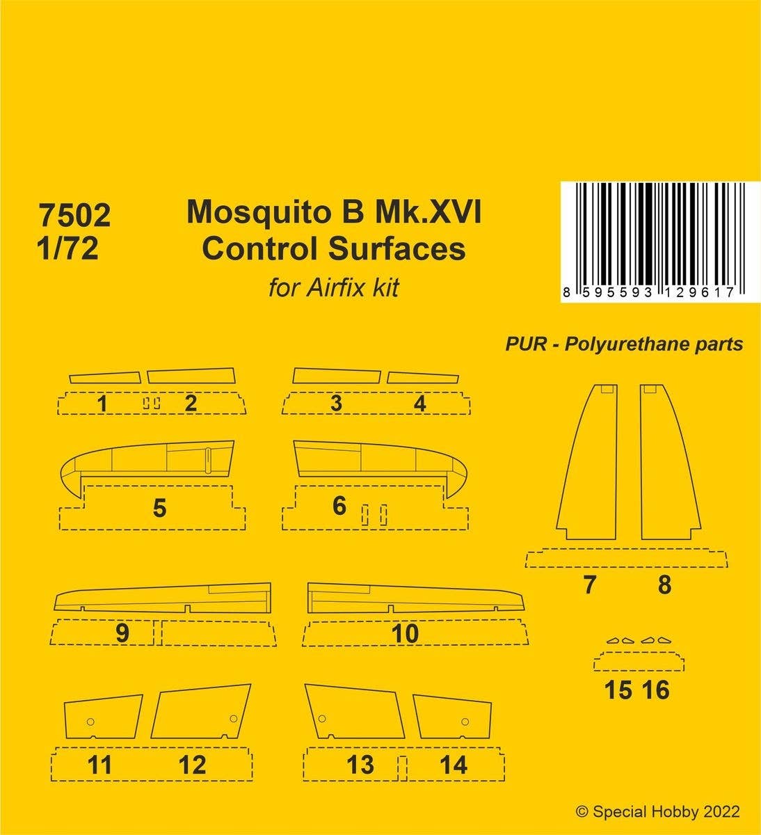 CMK 1/72 Mosquito B Mk.XVI Control Surfaces / for Airfix kit | 8595593129617