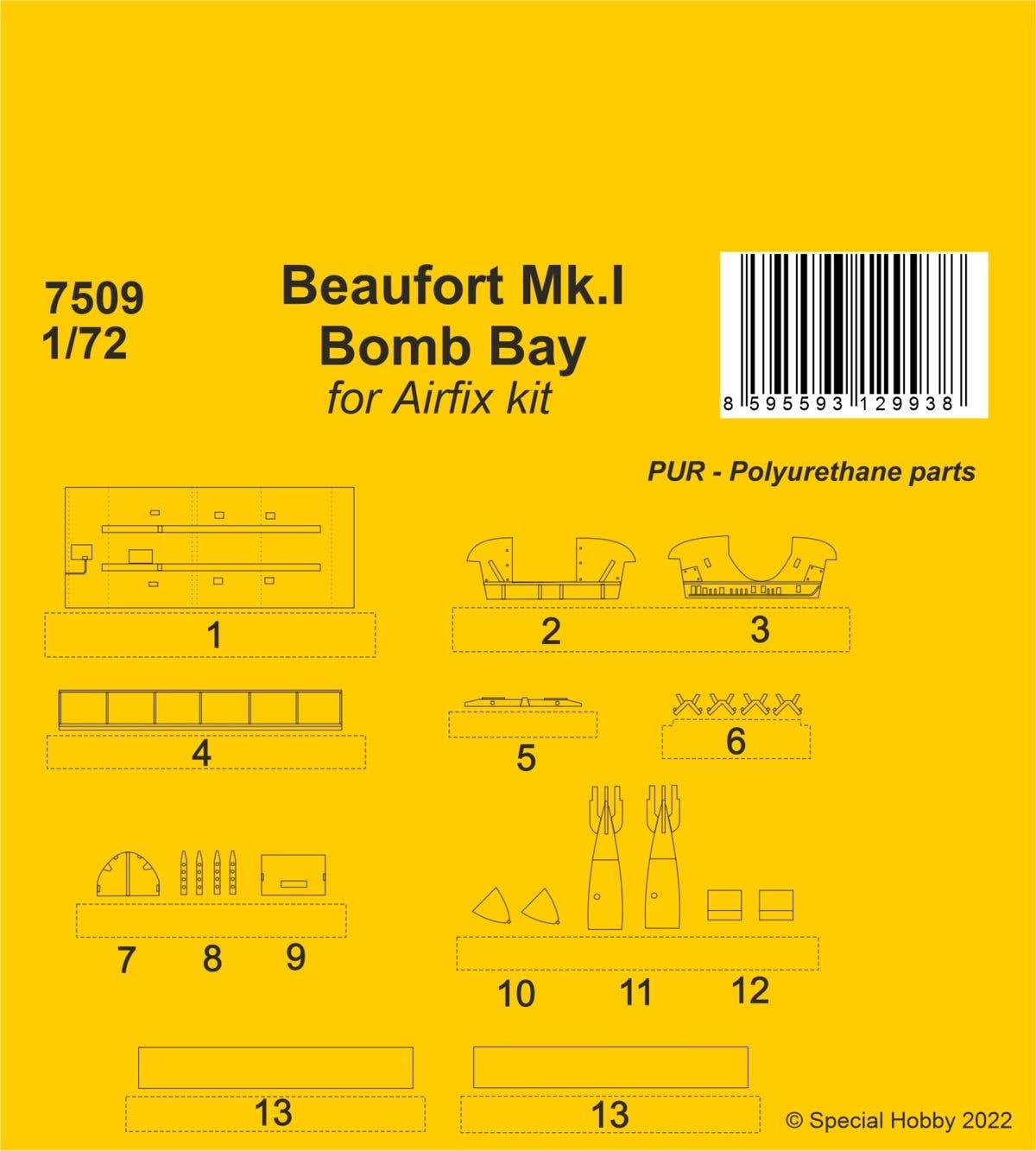 CMK 1/72 Beaufort Mk.I Bomb Bay, Airfix kit | 8595593129938