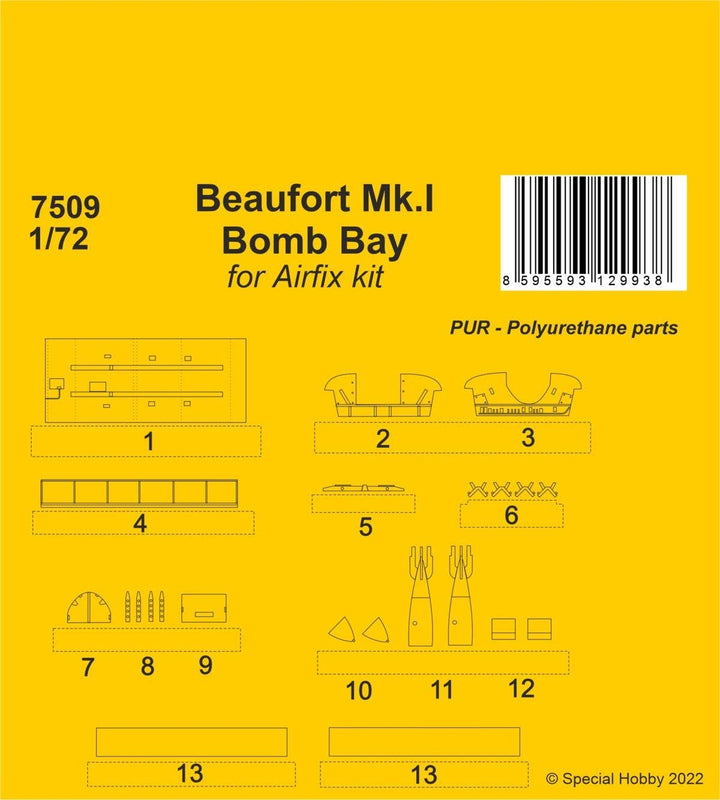CMK 1/72 Beaufort Mk.I Bomb Bay, Airfix kit | 8595593129938