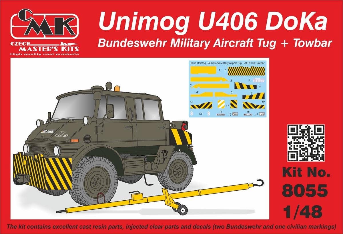 CMK 1/48 Unimog U406 DoKa Military Airport Tug + Towbar | 8595593126722