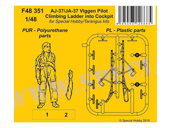 CMK 1/48 AJ-37/JA-37 Viggen Pilot Climbing Ladder into Cockpit for Special Hobby/Tarangus kit | 8595593126685