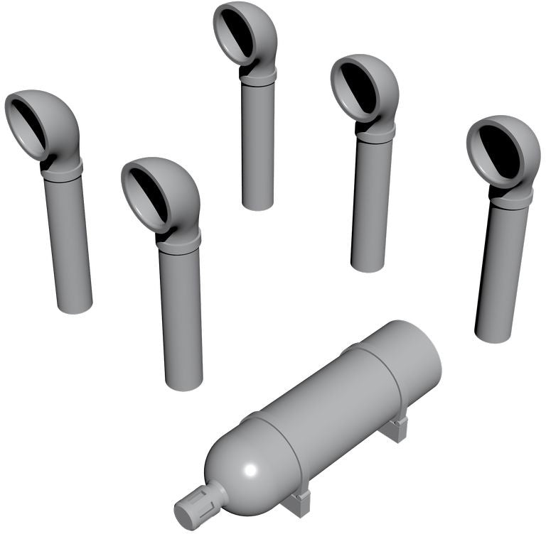 CMK 1/72 PT-109 Boat Deck Set (Smoke Generator, Ventilation Funnels)