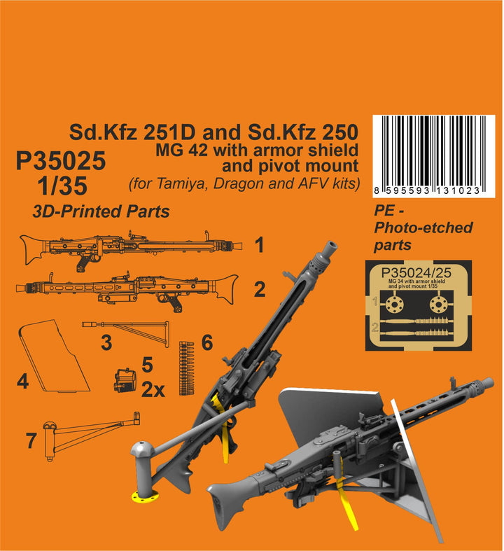 Special Hobby Sd.Kfz 251D/250A MG 42 with armor shields and pivot mount 1/35 for Tamiya and Dragon kits | 8595593131023
