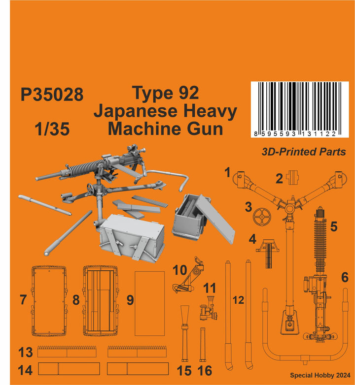 CMK 1/35 3D Printed Type 92 Japanese Heavy Machine Gun | 8595593131122