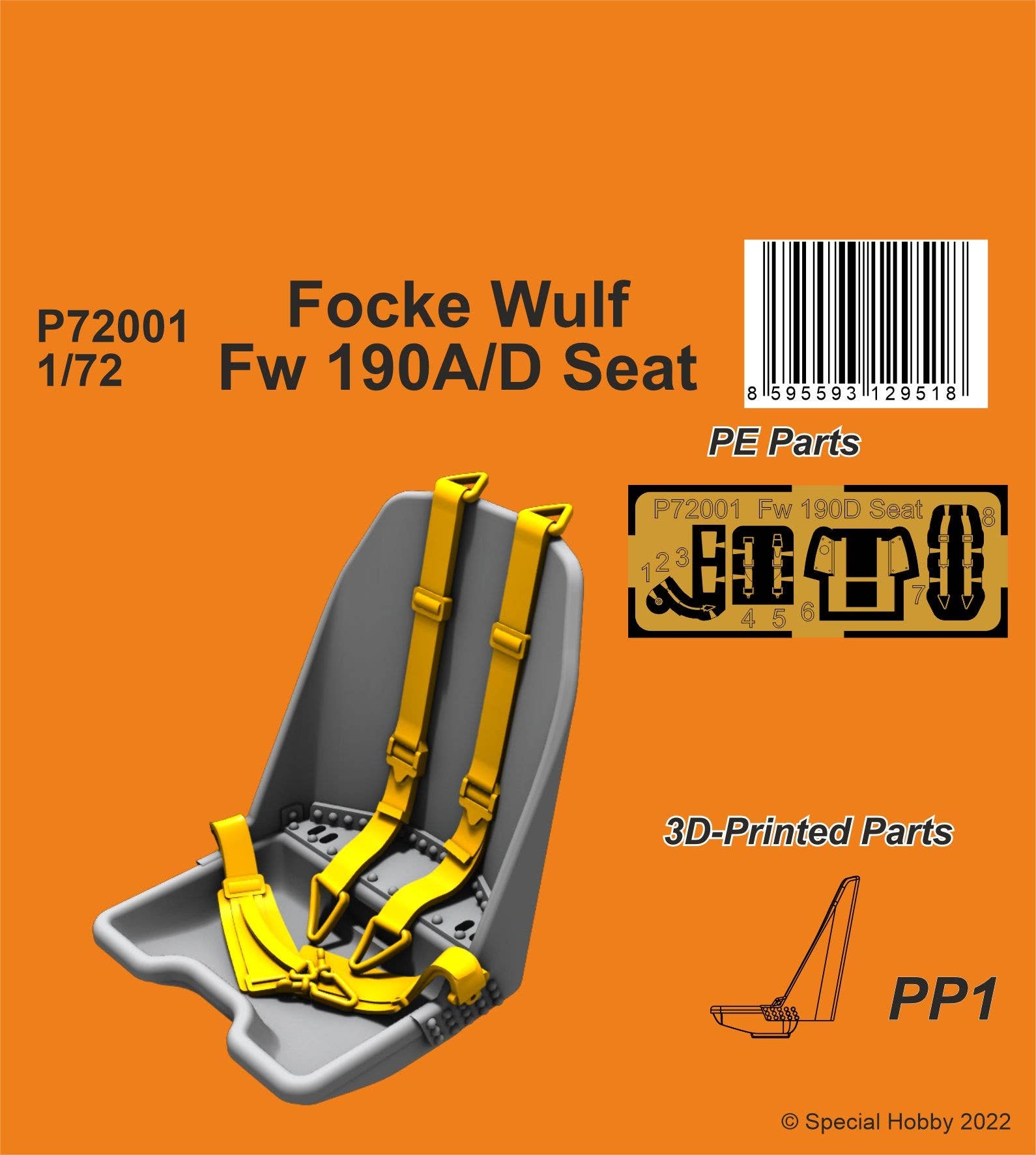 CMK 1/72 Focke Wulf Fw 190A/D Seat | 8595593129518
