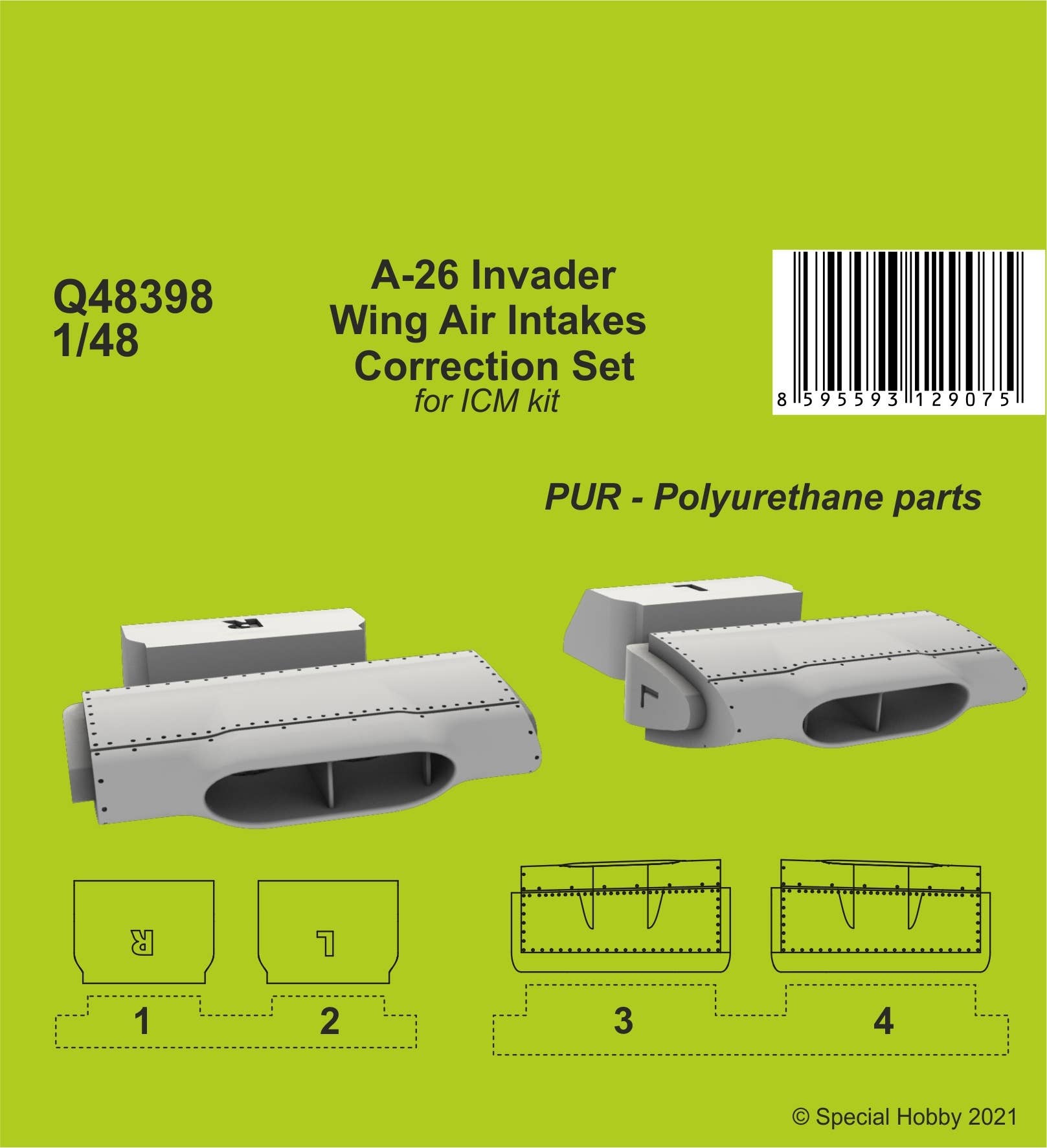 CMK 1/48 A-26 Invader Wings Air Intakes Correction Set | 8595593129075