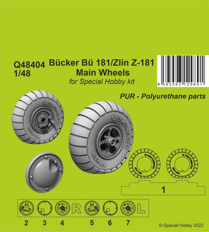 CMK 1/48 Bücker Bü 181/Zlín Z-181 Main Wheels | 8595593129891
