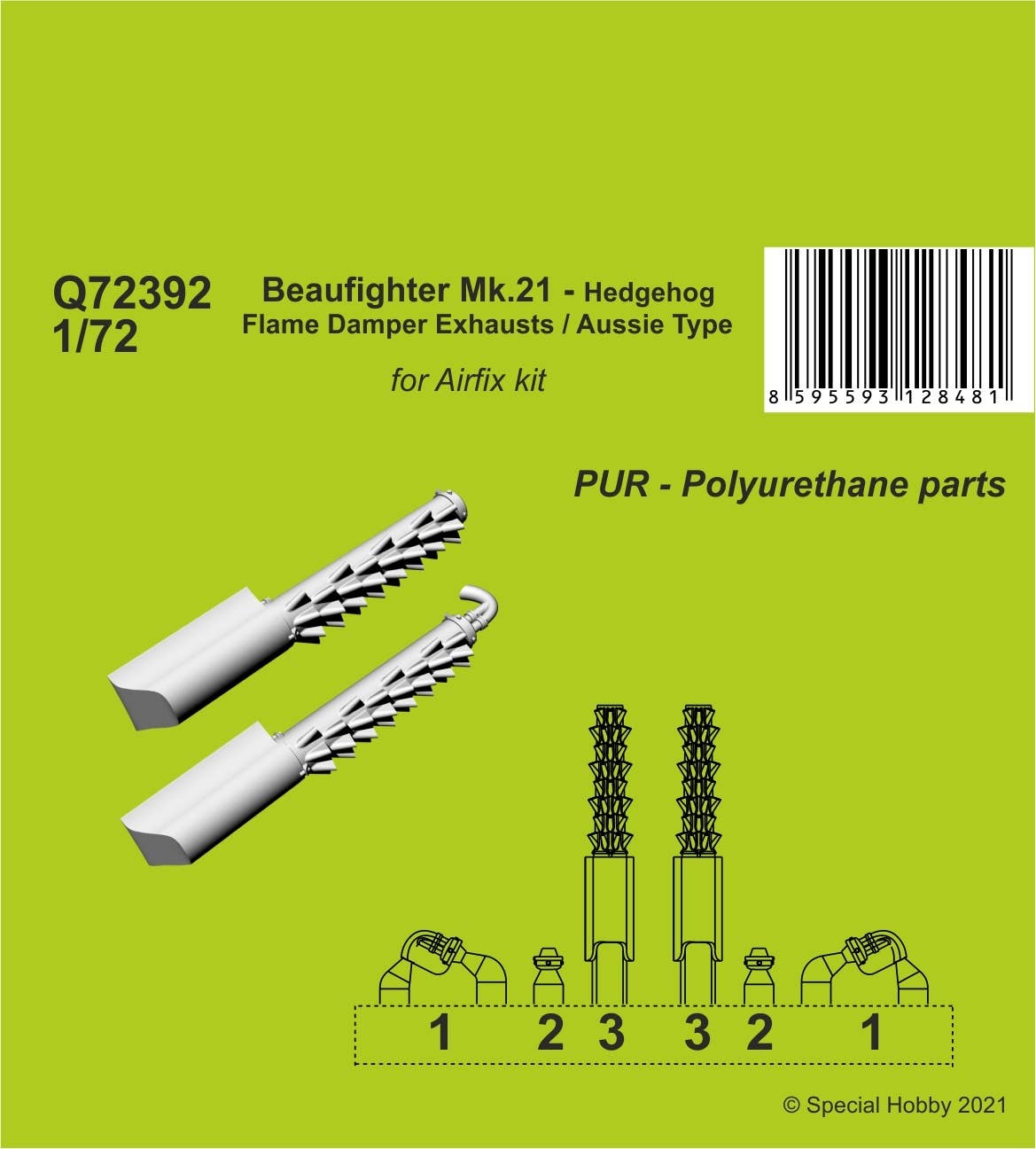 CMK 1/72 Beaufighter Mk.21 - Hedgehog Flame Damper Exhausts / Aussie Type | 8595593128481