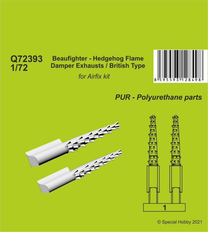 CMK 1/72 Beaufighter - Hedgehog Flame Damper Exhausts / British Type | 8595593128498