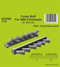 CMK 1/72 Focke Wulf Fw 190D-9 Exhausts / for IBG kits | 8595593129549