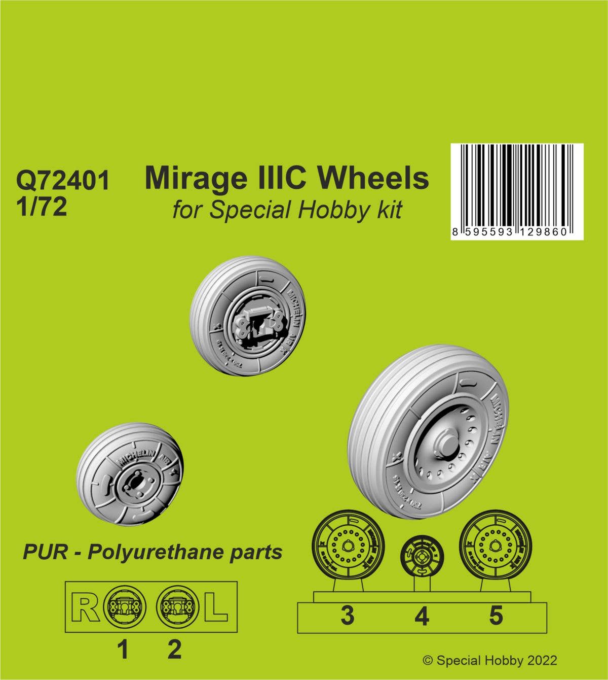 CMK 1/72 Mirage IIIC Wheels For Special Hobby Kit | 8595593129860