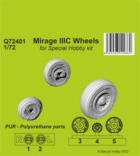 CMK 1/72 Mirage IIIC Wheels For Special Hobby Kit | 8595593129860