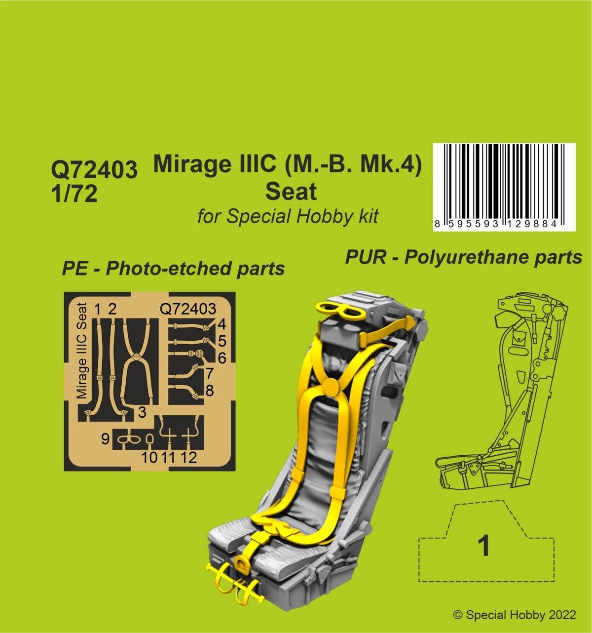 CMK 1/72 Mirage IIIC (M.-B. Mk.4) Seat | 8595593129884