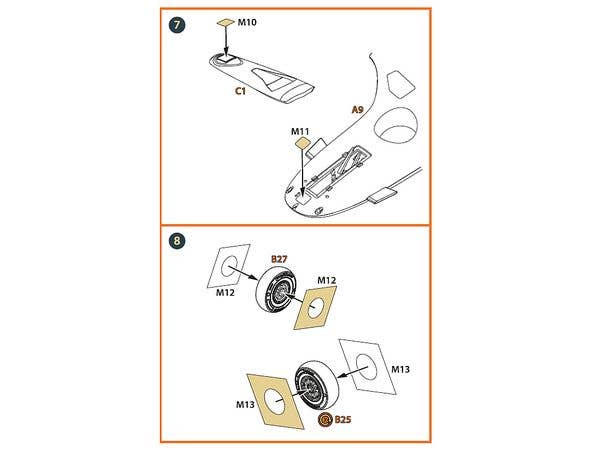 Clear Prop 1/72 TB.2 PE parts and painting mask on "yellow kabuki paper"x2 set, for Clear Prop | 4580702163846
